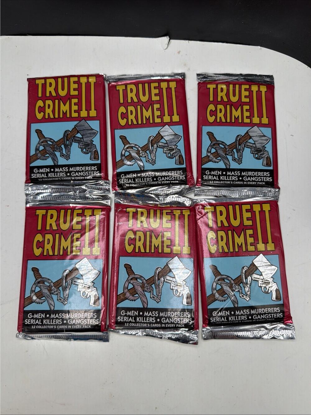 6 Packs Of 1992 TRUE CRIME II Vintage Trading Cards Booster Packs Eclipse Sealed